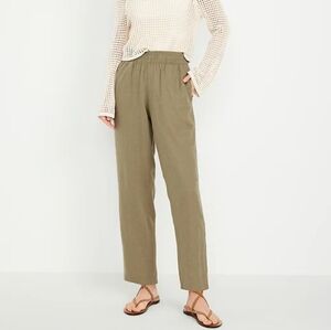 Old Navy High Waisted Straight Leg Linen Blend